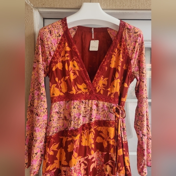 New Free People Tilda Wrap Dress Femme Combo - Picture 4 of 11